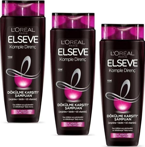 Elseve Loreal Paris Komple Direnç Dökülme Karşıtı Şampuan 400 Ml 3 Adet - Image 1