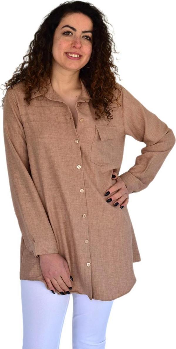 Kadın Tek Cep Kapaklı Ayrobin Gömlek BGL-ST03725 - Image 1