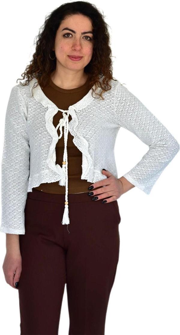 Kadın Yazlık Otantik File Bağcıklı Hırka BGL-ST04247 - Image 1