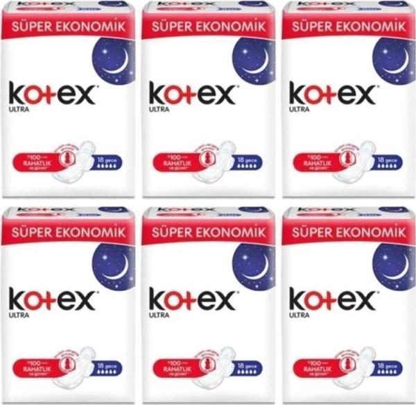 Kotex Ultra Quadro 18 Li Gece 6 Lı Set - Image 1
