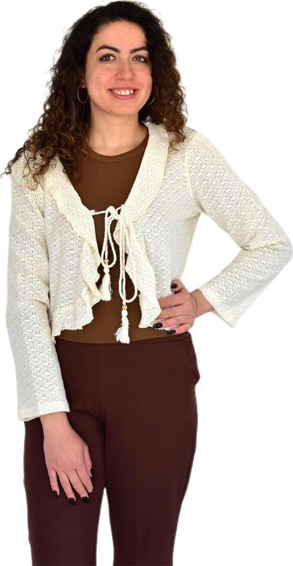 Kadın Yazlık Otantik File Bağcıklı Hırka BGL-ST04247 - Image 1