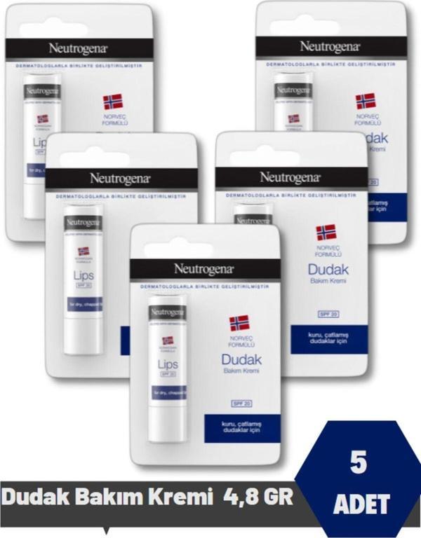 Neutrogena Norveç Formülü Güneş Koruma Faktörlü (Spf 20) Dudak Nemlendiricisi 4,8 Gr 5 Adet - Image 1