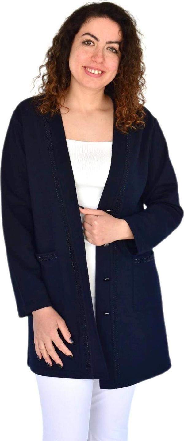 Kadın Anne Mevsimlik Düğmeli Cepli Hırka BGL-ST04313 - Image 1