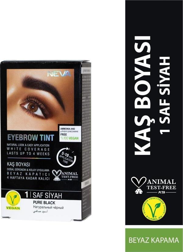 Neva Kaş Boyası Seti (Vegan) 1 Saf Siyah - Pure Black - Image 1