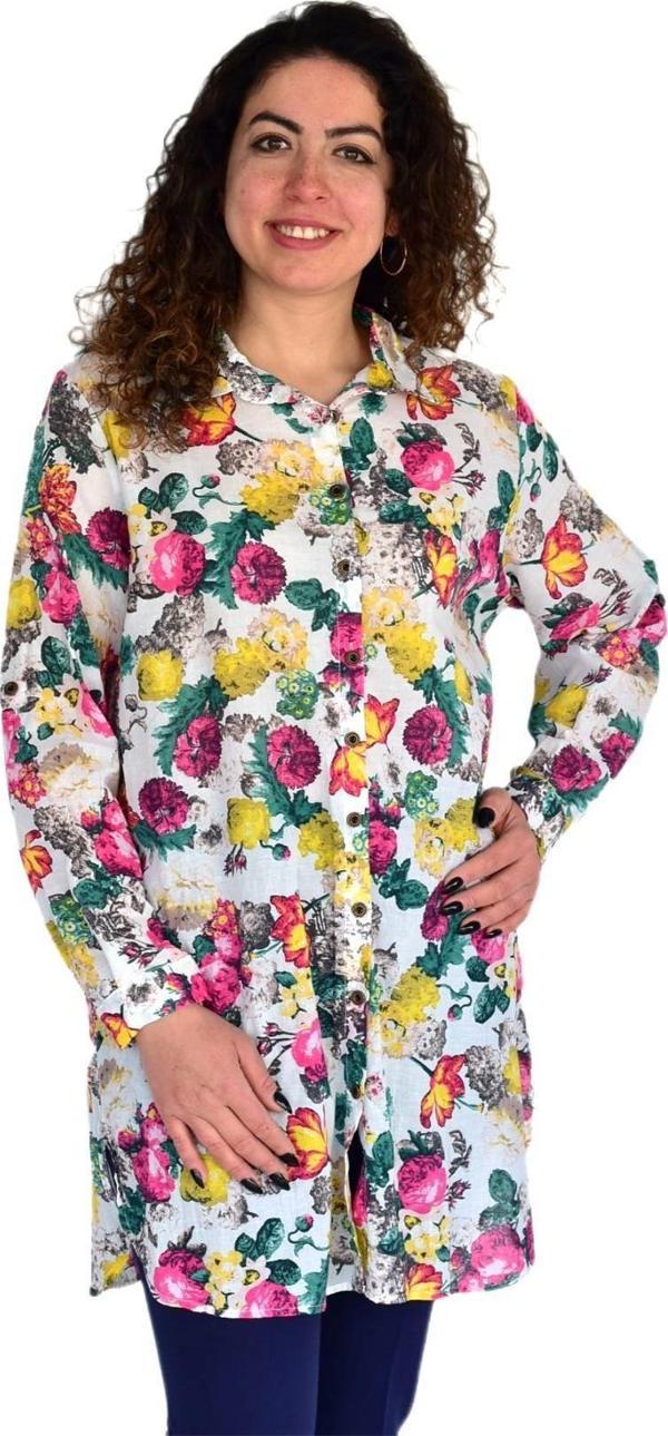 Kadın Çiçekli Desen Viscon Gömlek BGL-ST04238 - Image 1