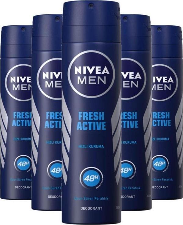 Nıvea Fresh Active Erkek Deodorant 150 Ml X5 - Image 1