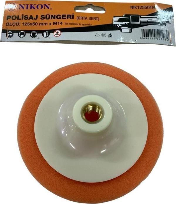 Nikon 12550TM Polisaj Süngeri 125 mm Turuncu Orta Sert - Image 1