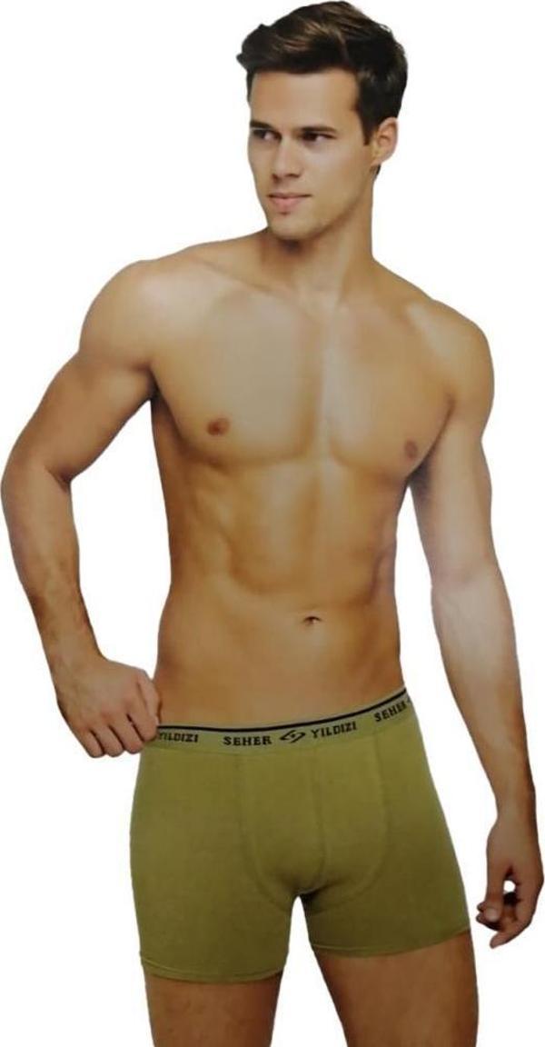 3 lü Seher Yıldızı Erkek Likralı Boxer Pamuklu Ürün - Image 1