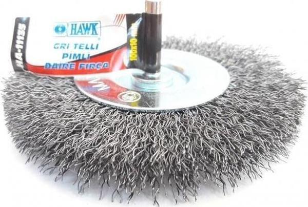 Hawk HA11135 Pimli Gri Tel Daire Fırça 100x10 mm - Image 1