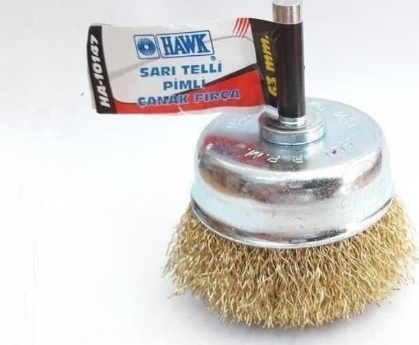 Hawk HA10147 Pimli Sarı Tel Çanak Fırça 65 mm - Image 1