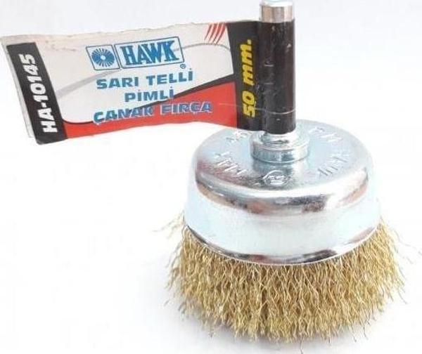 Hawk HA10145 Pimli Sarı Tel Çanak Fırça 50 mm - Image 1