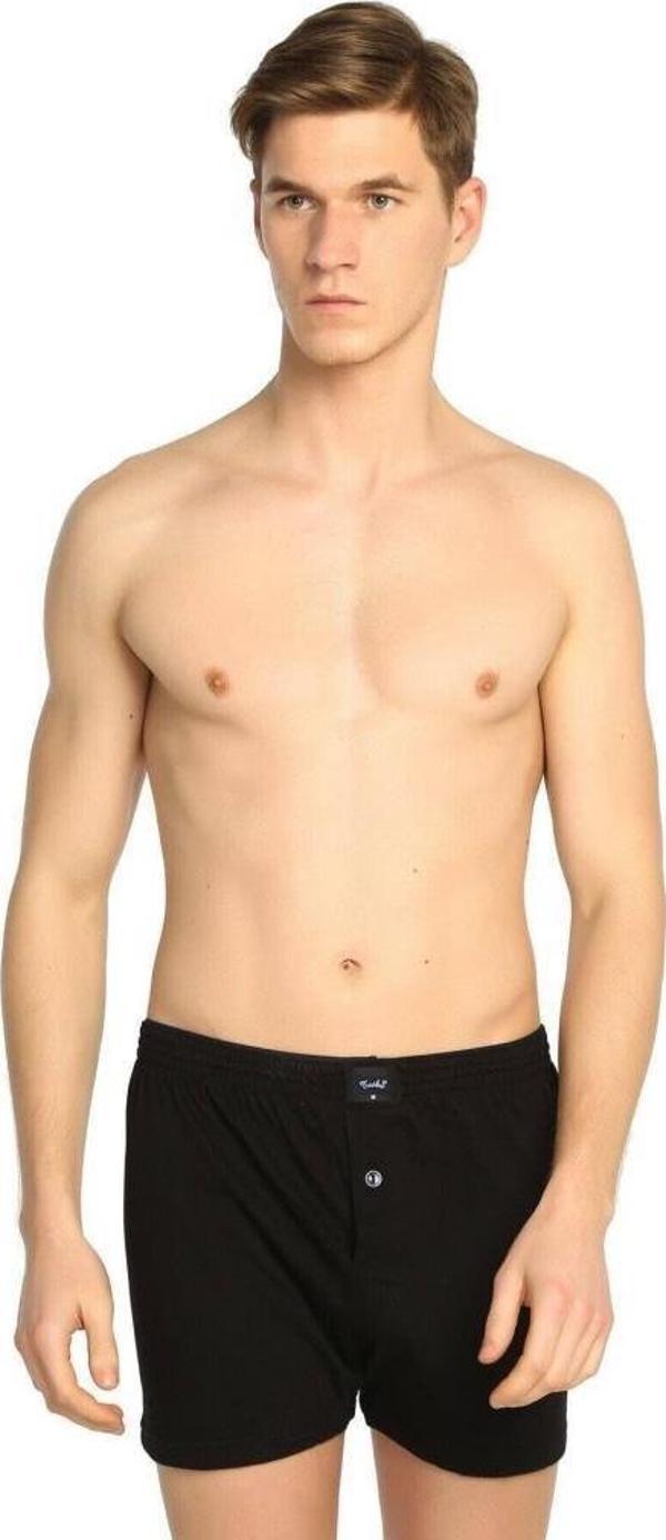 6 lı Paket Tutku Erkek Penye Boxer Düğmeli Havlu Bel Baksır Pamuk - Image 1