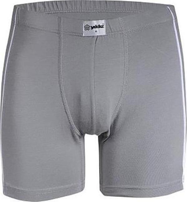 3 Adet Yıldız Erkek Likralı Modal Boxer Short Gri 107 - Image 1