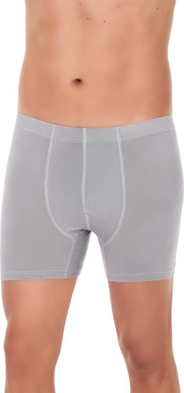 3 Adet Yıldız Erkek Bambu Boxer Short Gri 322 - Image 1