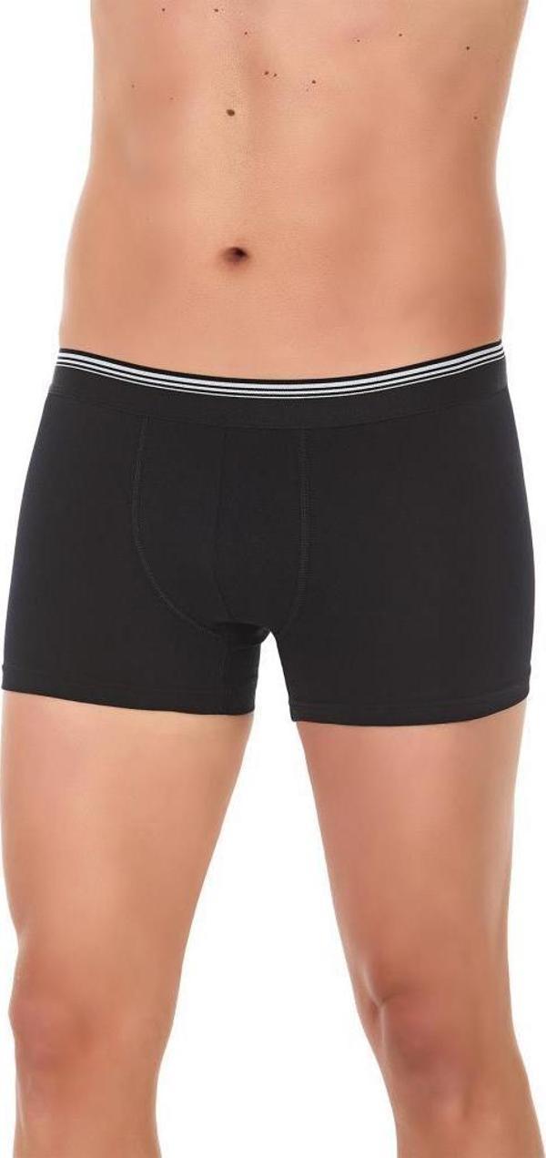3 Adet Yıldız Erkek Likralı Formen Boxer Short Siyah 366 - Image 1