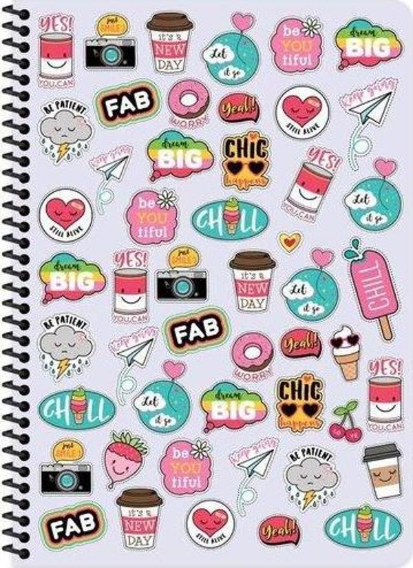 Keskin Color A4 80 Yaprak Kareli PP Kapak Spr.Sweet Fun Defter - Image 1