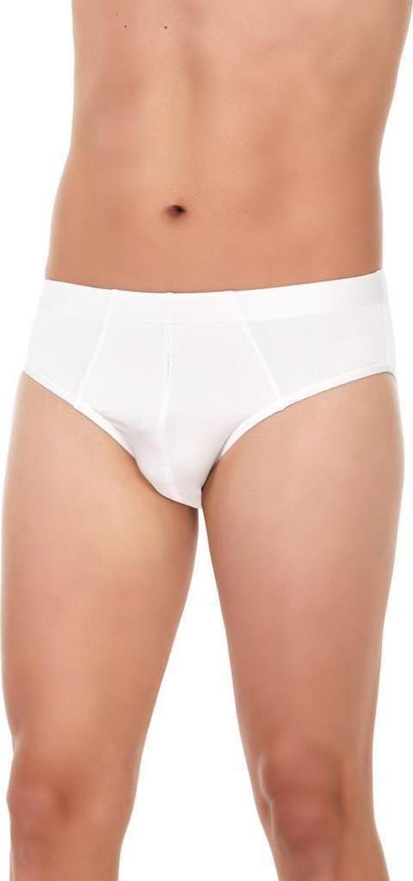 6 Adet Yıldız Erkek Bambu Slip Külot Beyaz 395 - Image 1