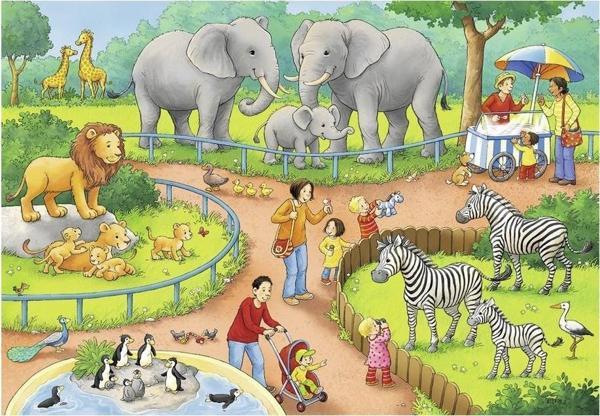 Ravensburger Çocuk Puzzle 2X24 Parça Hayvanat Bahçesi 78134 - Image 1