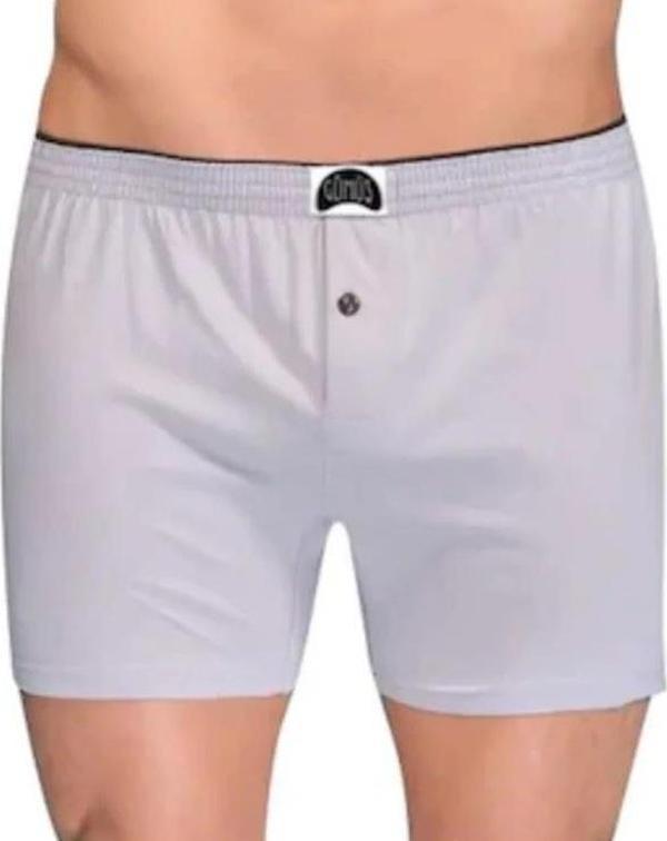 6 lı Paket Gümüş Erkek Penye Boxer Düz Renk Pamuklu Erkek Boxer 4020 - Image 1