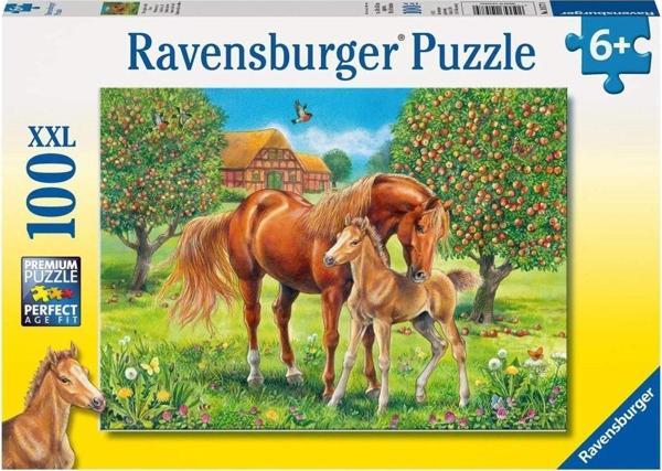 Ravensburger 100 Parça Puzzle Çayırda Mutlu Atlar 105779 - Image 1