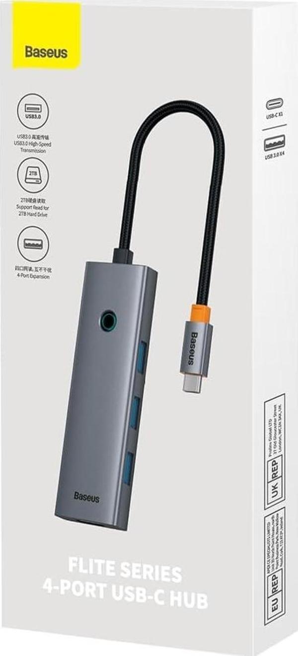 Baseus C To C 4-Port Hub Uzay Gri (B0005280A813-03) - Image 1