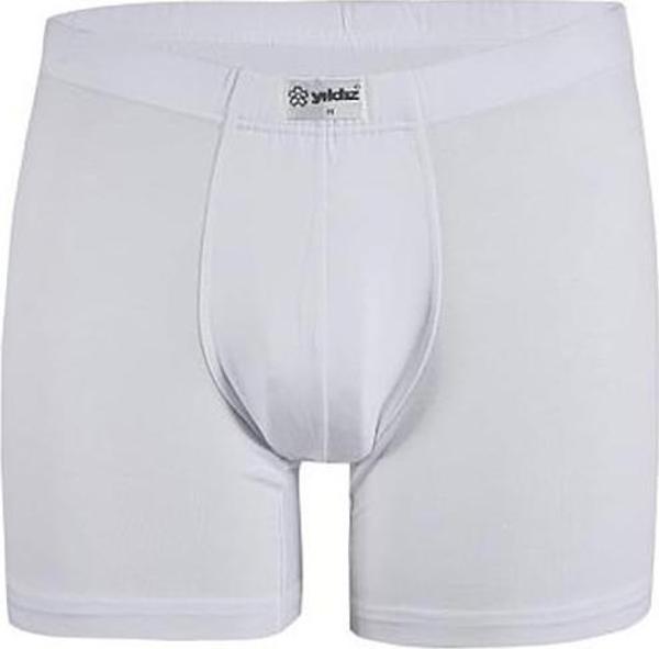 6 Adet Yıldız Erkek Bambu Likralı Boxer Short Beyaz 320 - Image 1