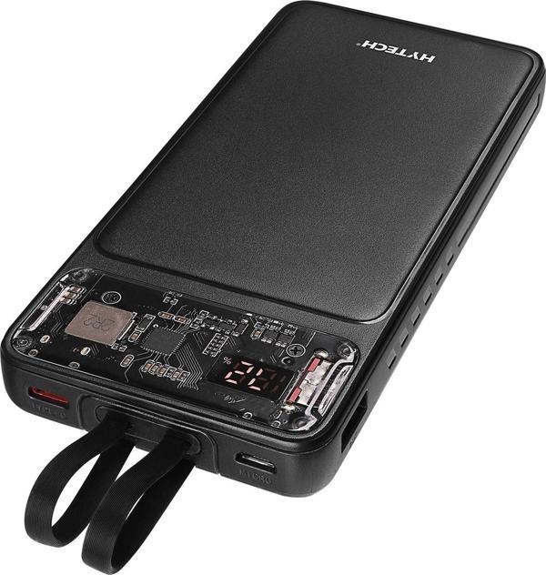 Hytech H120 10000Mah Hsc22.5W Pd20W+Qc3.0 18W Siyah Lcd Şeffaf Taşınabilir Pil Şarj Cihazı Powerbank - Image 1