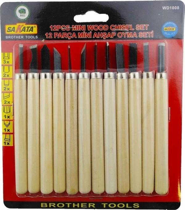 Sakata WD 1008 Ahşap Oyma Seti 12 Parça - Image 1