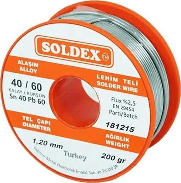 40-60 Lehim Teli 200 Gr 1.2 mm - Sn:40 / Pb:60 - Image 1