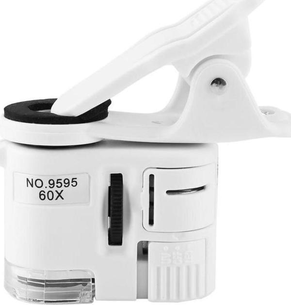 60X Mini Cep Telefonu Için Mandallı Mikroskop Uv Ledli Büyüteç Model AL2431 - Image 1