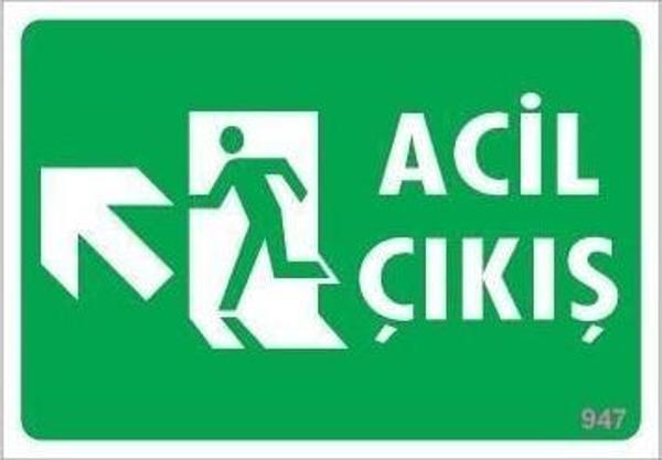 Acil Çıkış Uyarı Levhasi 25x35 KOD: 947 - Image 1