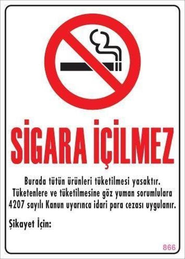 Sigara İçilmez Uyarı Levhası 25x35 KOD:866 - Image 1