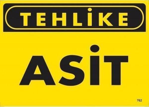 Tehlike Asit Uyarı Levhası 25x35 KOD:762 - Image 1