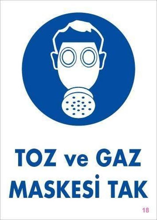 Toz ve Gaz Maskesi Uyarı Levhası 25x35 KOD:18 - Image 1