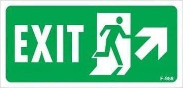 Exit Sağ Yukarı Uyarı Levhası 17,5x25 KOD:959 - Image 1