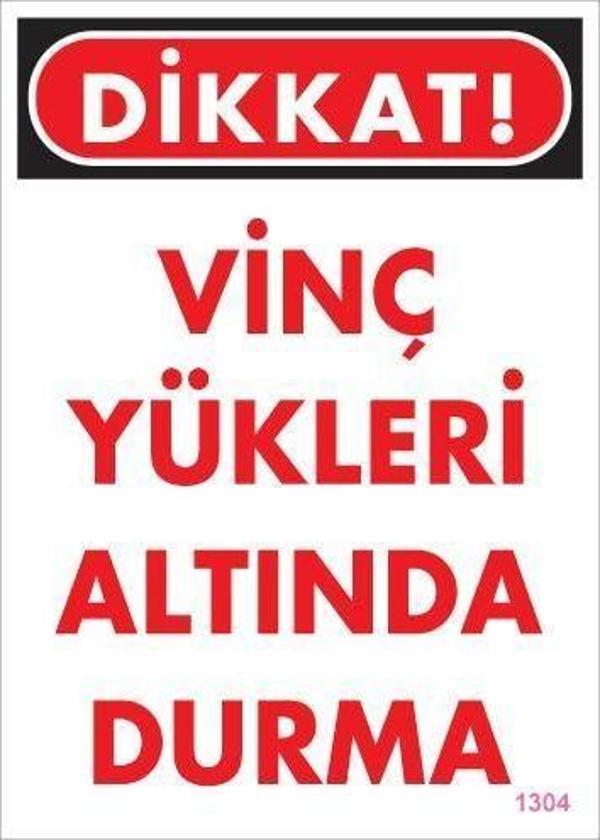 Vinç Uyarı Levhası 25x35 KOD:1304 - Image 1