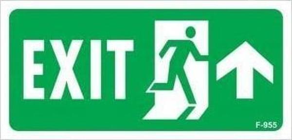 Exit Yukarı Sağ Ok İşaretli Uyarı Levhası 17,5x25 KOD:955 - Image 1