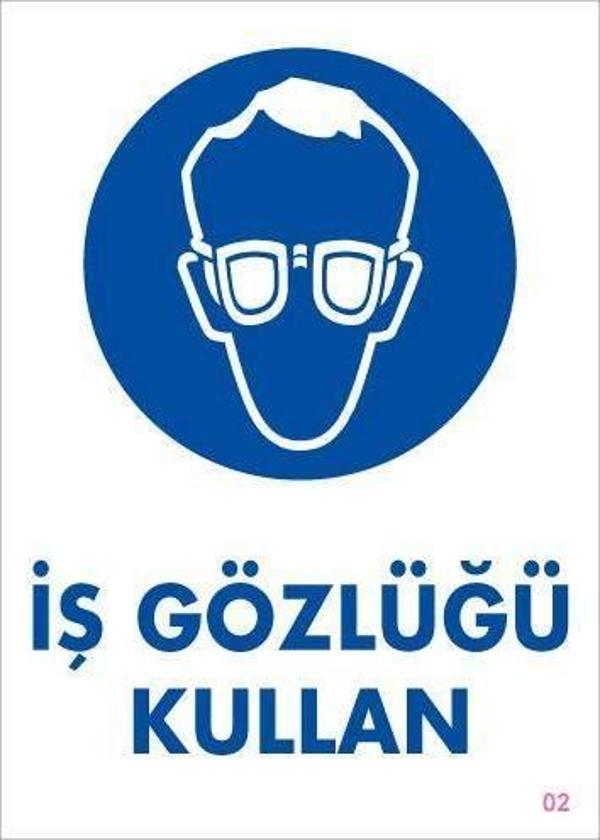 İş Gözlüğü Kullan Uyarı Levhası 25x35 KOD:2 - Image 1