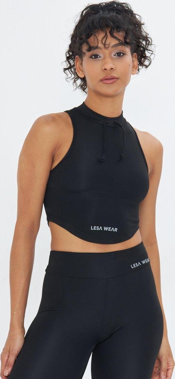 Lesa Wear Soft Touch Bedene Oturan İp Detaylı Sporcu Crop Sütyeni - Image 1