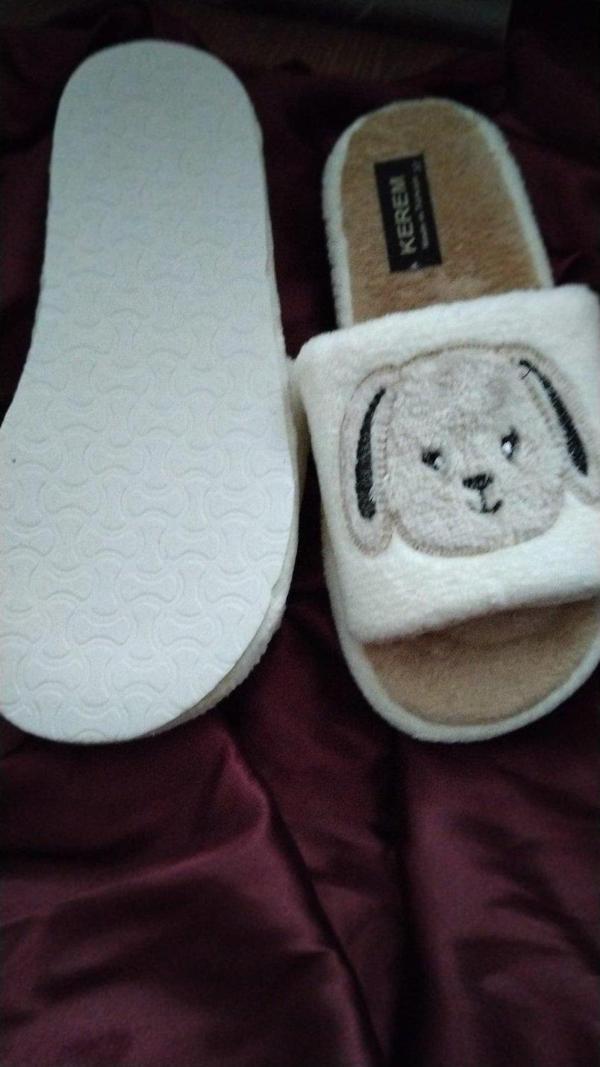 peluş desenli terlik kahve 37 numara  - Image 1