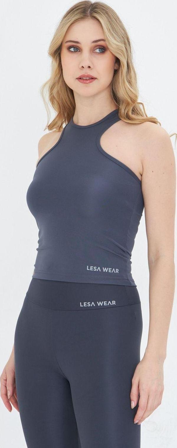 Lesa Wear Çapraz Detaylı Basic Spor Crop Atlet - Image 1
