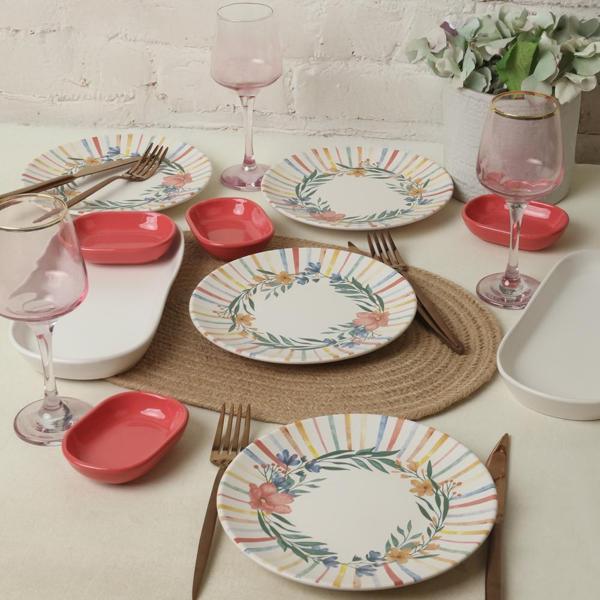 Keramika  Soft Flowers Kahvaltı Takımı 10 Parça 4 kişilik 22322 - Image 1
