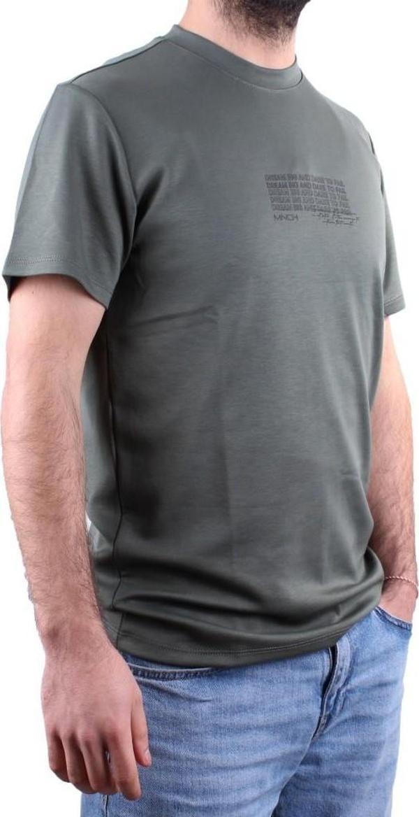 Dagoster DMG23-211676 Haki Günlük Bisiklet Yaka Erkek Tişört - Image 1