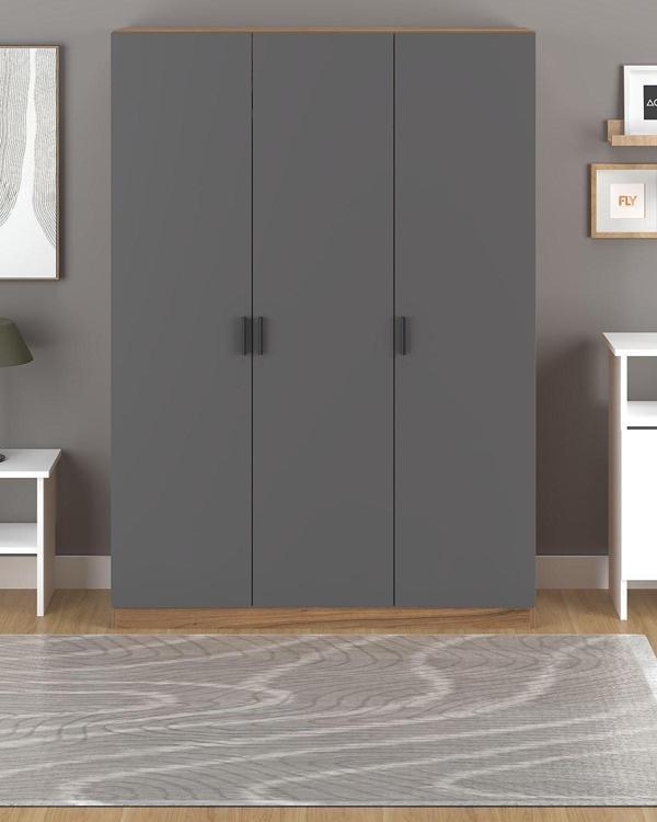 ALİRA 135 CM 3 KAPAKLI GARDIROP ANTRASİT - Image 1