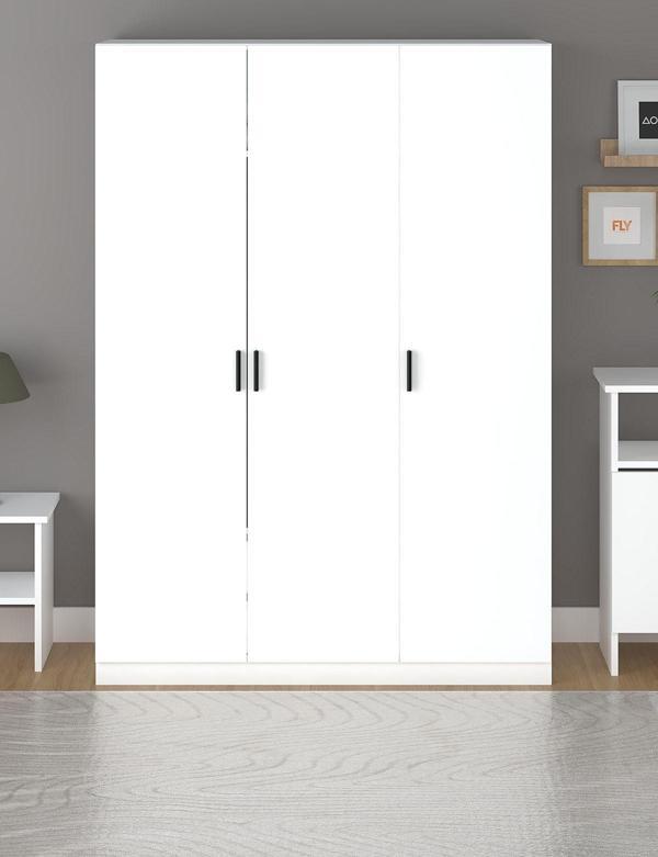 ALMİLA 135 CM 3 KAPAKLI BEYAZ GARDIROP - Image 1