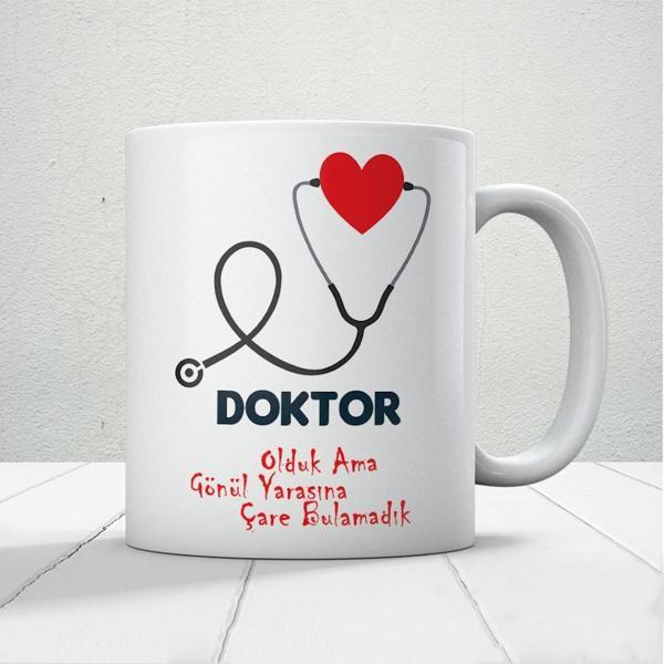 14 Mart Tıp Bayramı Doktor Olduk Ama Gönül Yarasına Çare Bulamadık Baskılı Kupa Bardak - Image 1