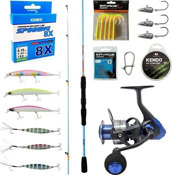YekOutdoor Profesyonel Spin Olta Seti Okuma Fuel Spin 2,74 cm 7-30 gr 2 Parça Spin Kamışı-Okuma Safina SNW-4000A 4+1BB O - Image 1