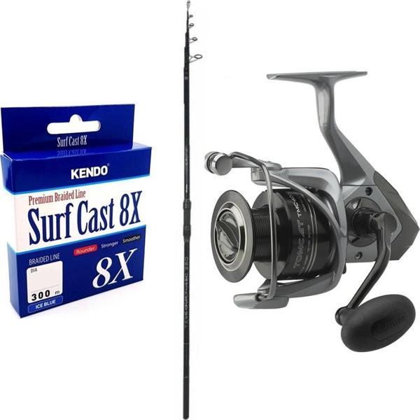 YekOutdoor Profesyonel Surf Olta Seti Okuma Ceymar Tele surf 4.30M 6 Parça Surf Kamışı&Okuma Tomcat TMC-8000 6+1bb Olta  - Image 1
