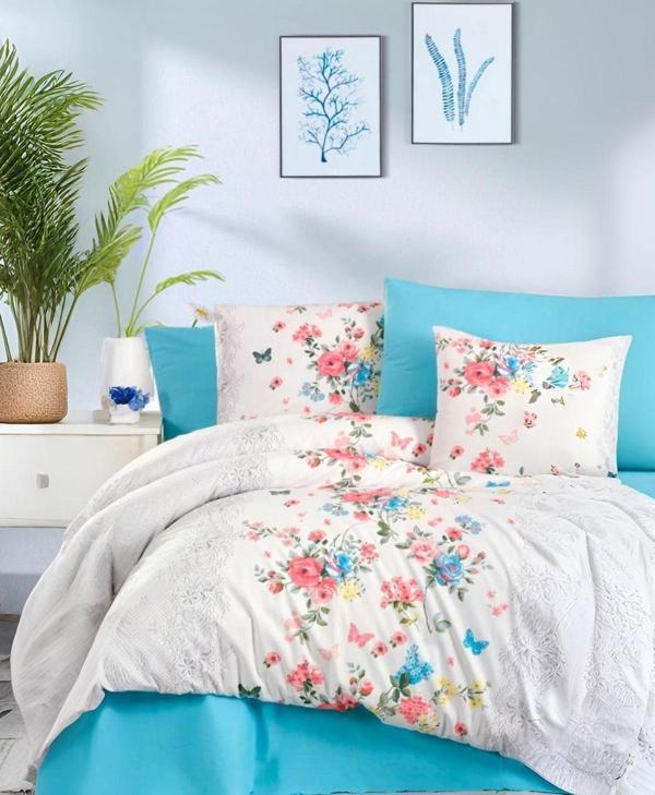 Çift Kişilik Ranforce Nevresim Takımı %100 Pamuklu Butterfly - Image 1