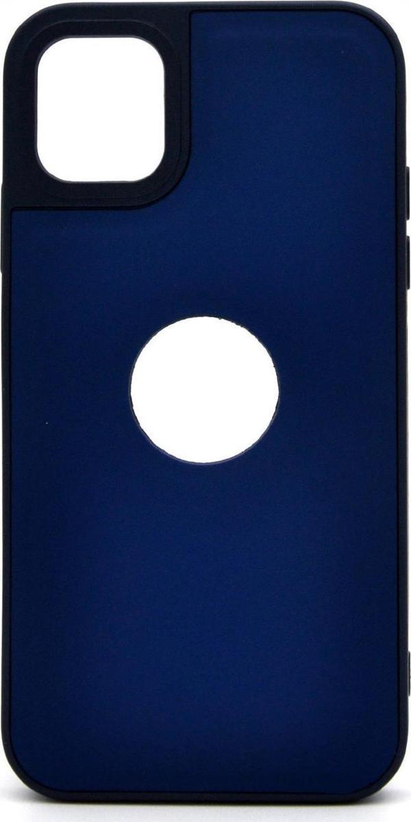 iPhone 12 Uyumlu Deri Görünümlü Sert Kapak Kılıf Lacivert - Image 1
